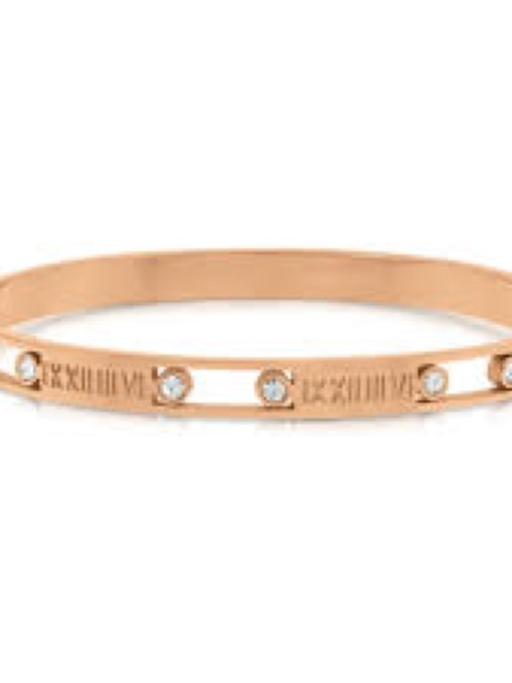 Daniel K Rose Gold Tone Bracelet with Roman Numeral Accents